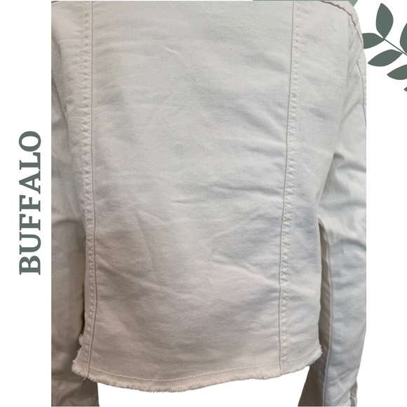 Buffalo David Bitton White Jean Jacket Classic Casual - Size Medium - Picture 7 of 8
